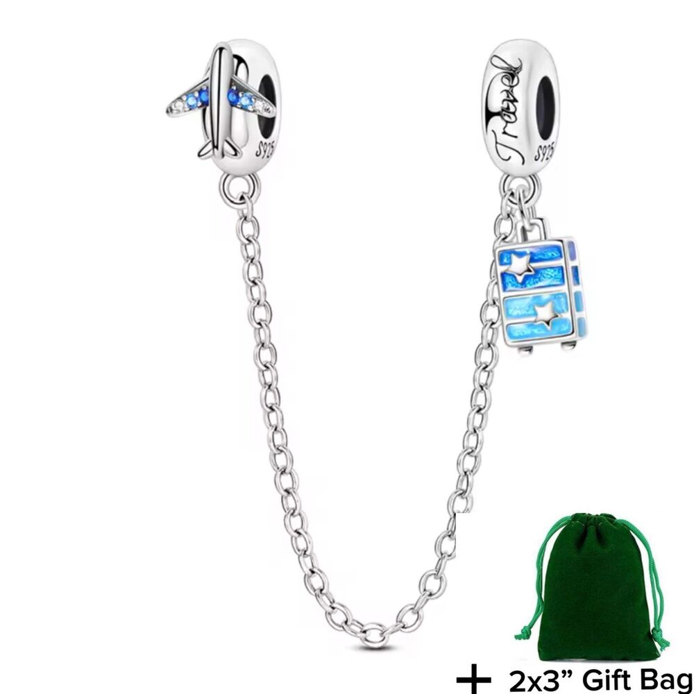 Travel Chain Charm | 925 Silver | Brand New